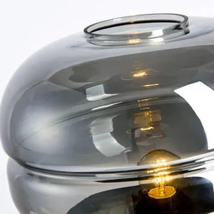 Lampe en forme de bol en verre transparent