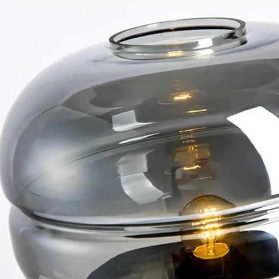 Lampe en forme de bol en verre transparent
