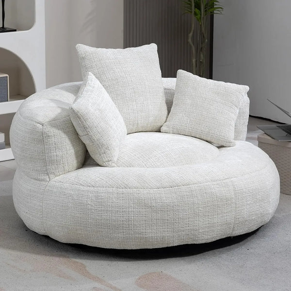 Round Chenille Lazy Bean Bag Couch