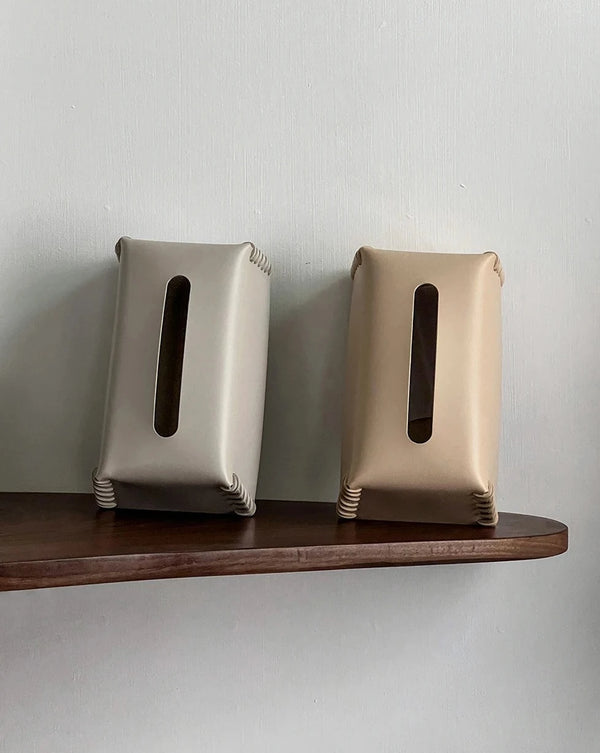 Woven Leather Hand-Crafted Tissue Holder