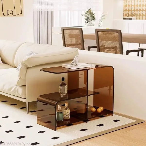 de homê  Acrylic Round Edge Retro Double Side  Table
