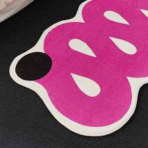 Pink Wave Design Area Carpet Rug