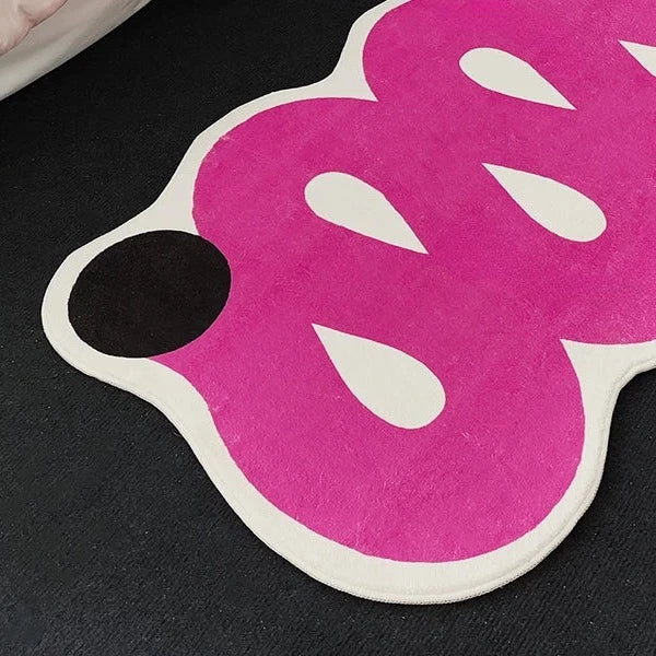 Pink Wave Design Area Carpet Rug