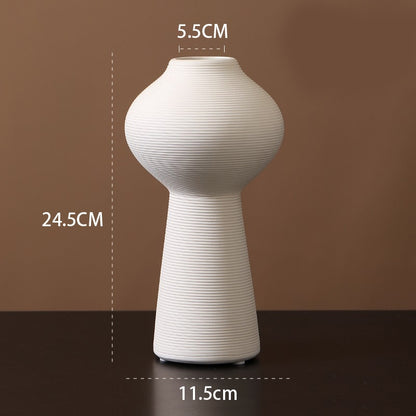 Minimalist Handmade Black and White Art Zen Ceramic Vase