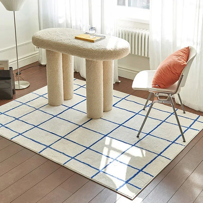 Color Irregular Plaid Pattern Area Carpet Rug