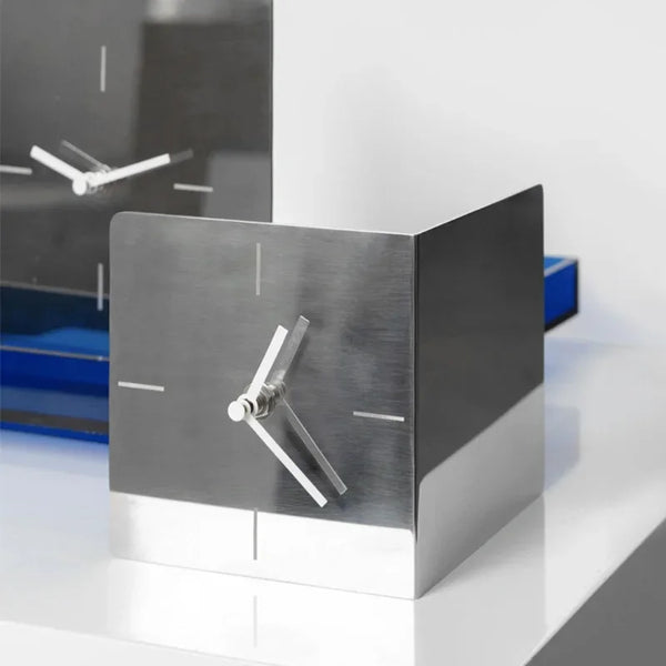 Studio Lima Stainless Steel Plate Table Clock