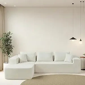 Melloa Cucio L-Shape Modular Compressed Cloud Sectional Sofa