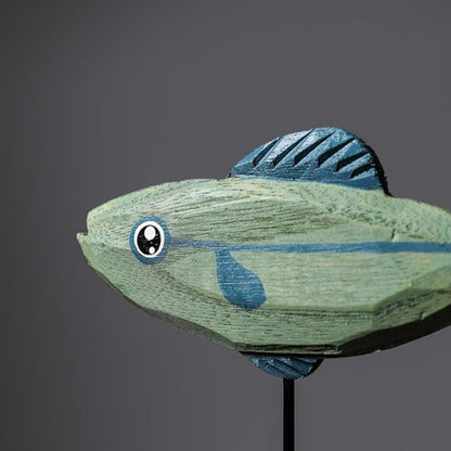 Freshwater Fish Hand-Crafted Wooden Sculpture