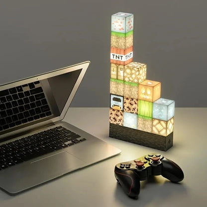 Pixel Graphic Brickstone Game Room Lamp