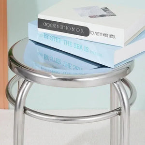 Studio Lima Stainless Steel Accent Round Stool