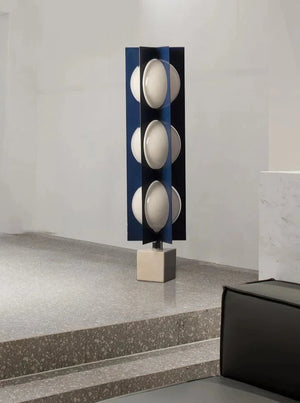 Lampe boule à base en marbre bleu géométrique de conception italienne