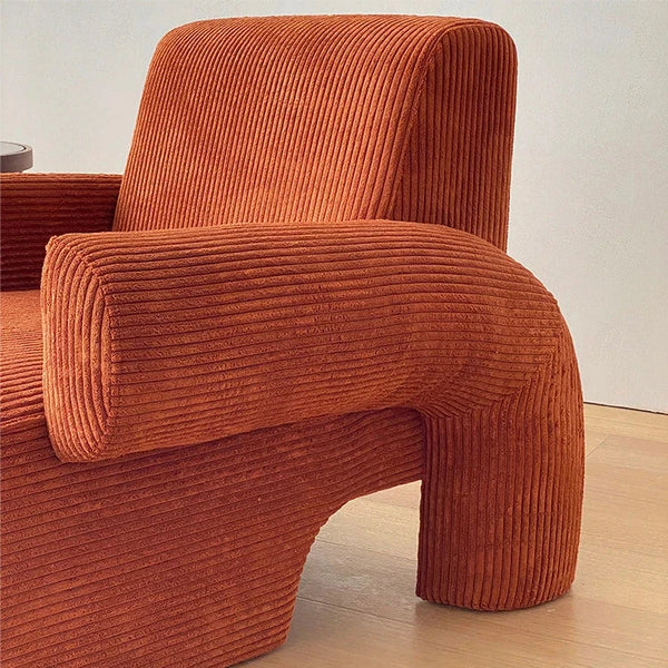 Sofá de salón con brazos de pana danesa