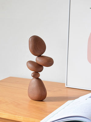 Magnetischer Balance-Stein aus Massivholz, Dekoration für Zuhause