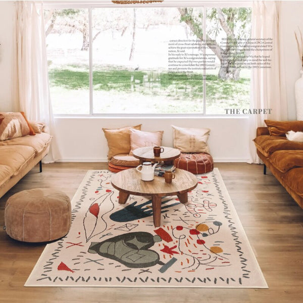 Tapis modernes de luxe abstraits et colorés avec graffitis