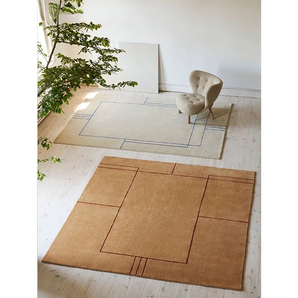 French Retro Abstract Stripe Carpet Rug