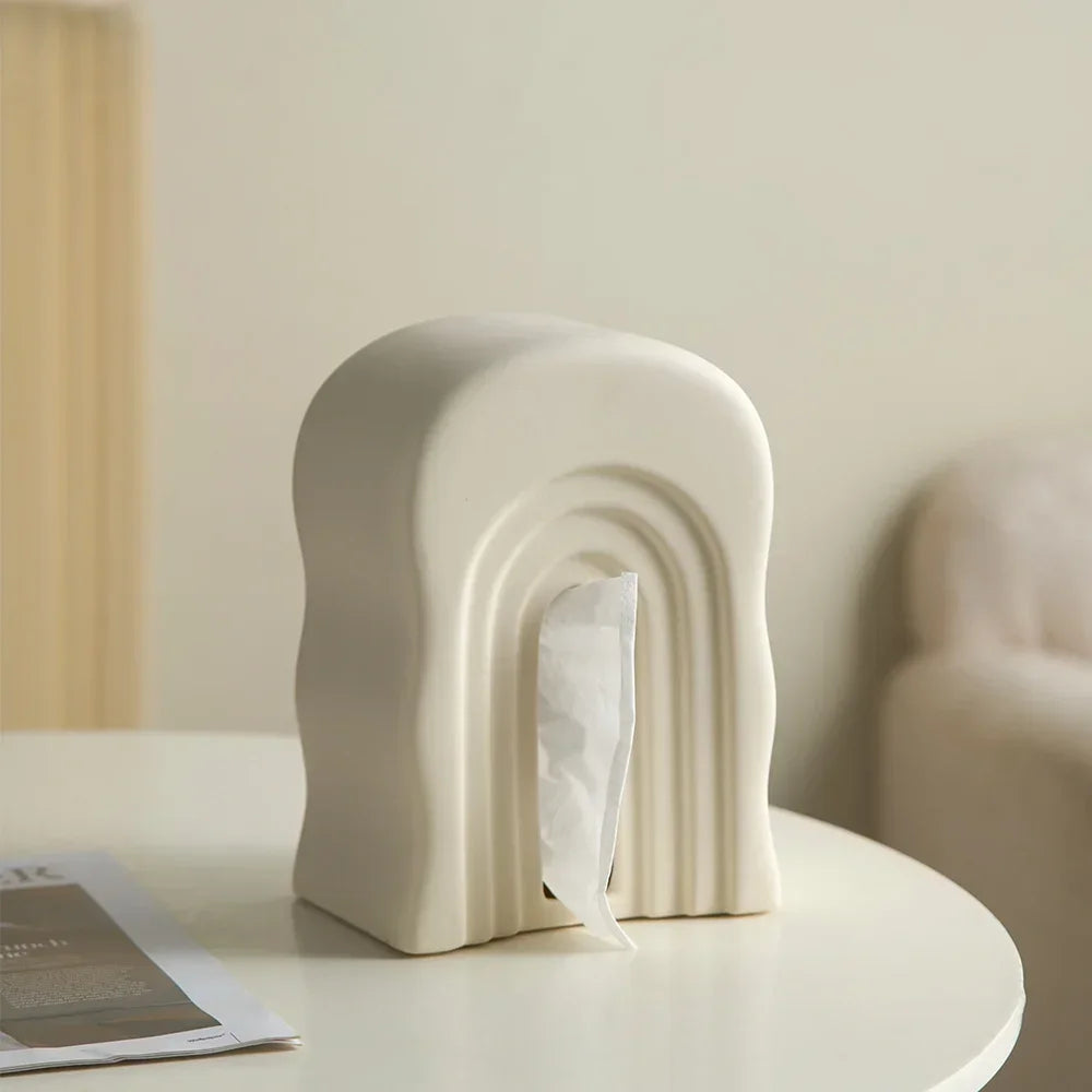 Vertical Irregular Ceramic Tissue Holder