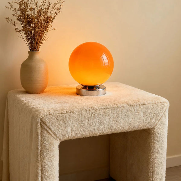 Retro Glass Ball Chrome Table Lamp