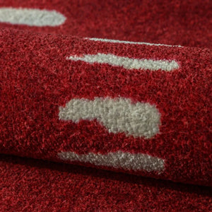 Roter Teppich mit Retro-Abstraktmuster