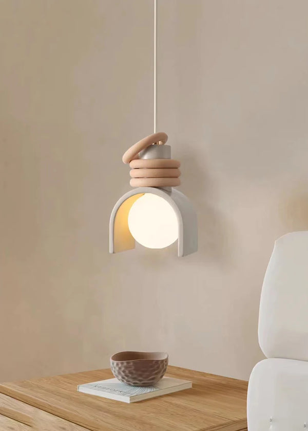 Lampe à suspension avec motif en caoutchouc