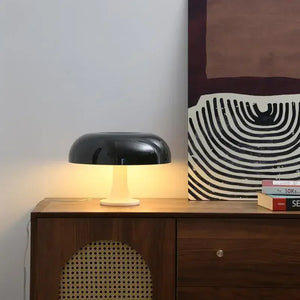 Bauhaus Wide Black Mushroom Table Lamp