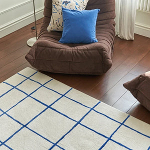 Color Irregular Plaid Pattern Area Carpet Rug