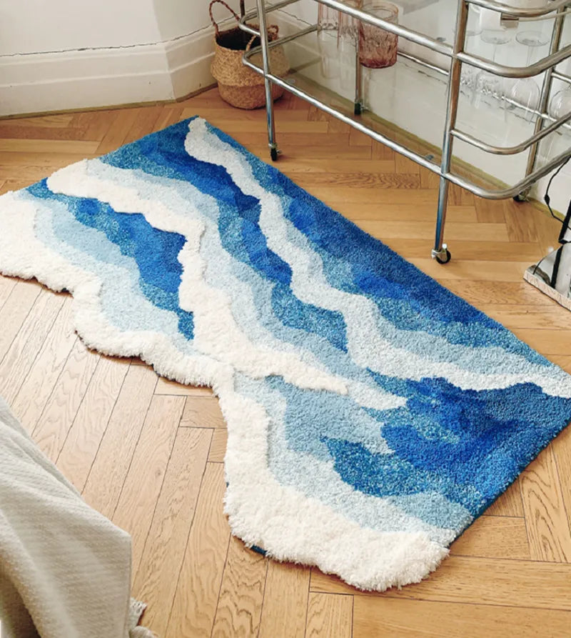 Japanese Blue Sea Tufted Rug