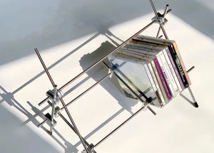 Studio Lima Stainless Steel Record Display Stand Rack
