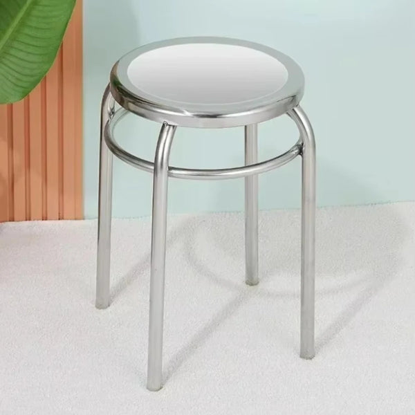 Studio Lima Stainless Steel Accent Round Stool