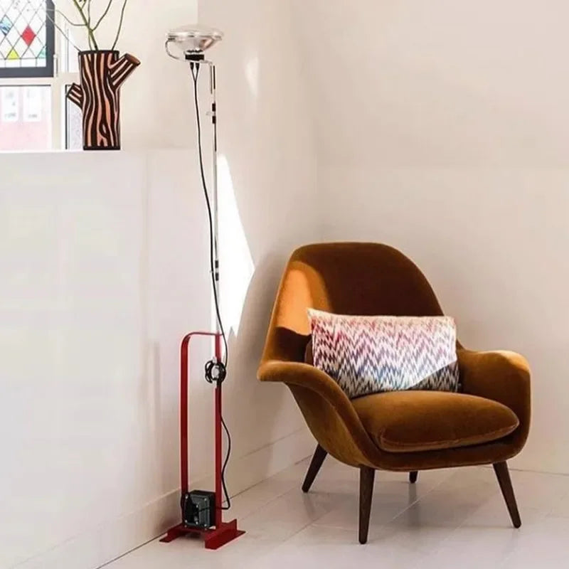 Danish Metal Pole Industrial Halogen Style Floor Lamp