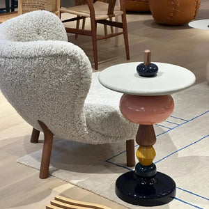 Modular Color-Stack Pedestal Side Table