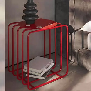 Modü Wire Frame Round Metal Side Table Rack