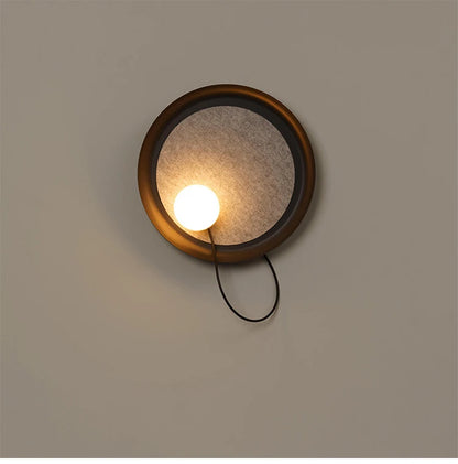 Oriental Plate With Bulb Wall Fixture