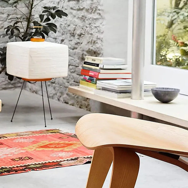 Japanische Reispapier-Stehlaternenlampe im Wabi-Sabi-Stil