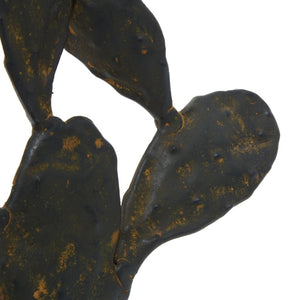 Escultura rústica de cactus negro