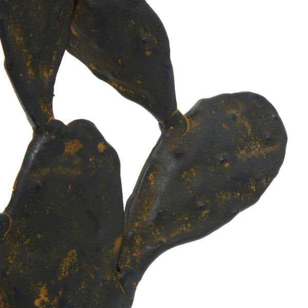 Escultura rústica de cactus negro