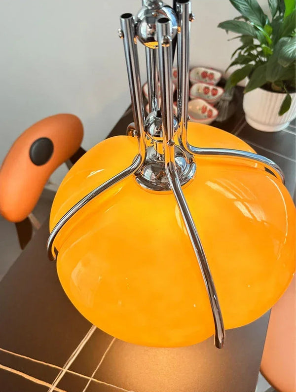 Orbix Bauhaus Amber Glass Dome Pendant Ligh