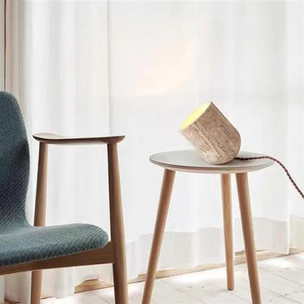 Lampe de table et lampadaire moderne en pierre de travertin