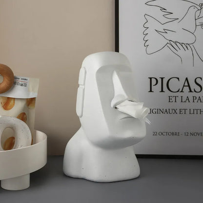 Moai Stone Statue Tissue Holder