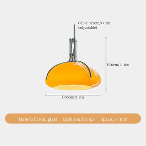 Orbix Bauhaus Amber Glass Dome Pendant Ligh