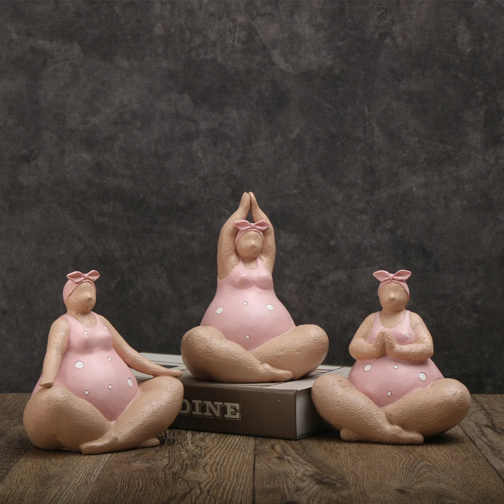 Yoga Fat Lady Sculpture Ornament