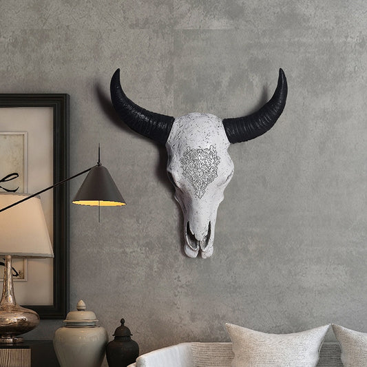 Horn Cow Skull Head Wall Hanging Decor