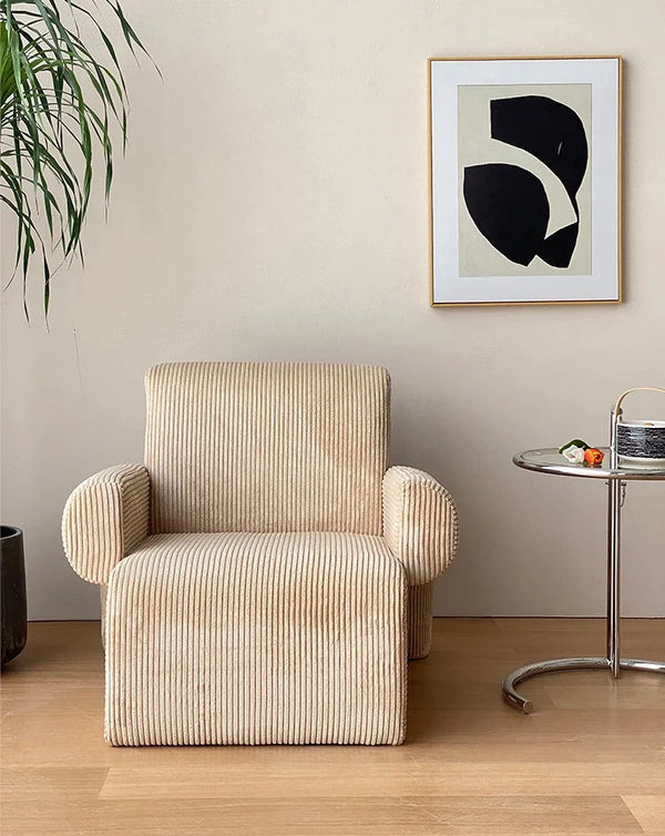 Sofá de salón con brazos de pana danesa