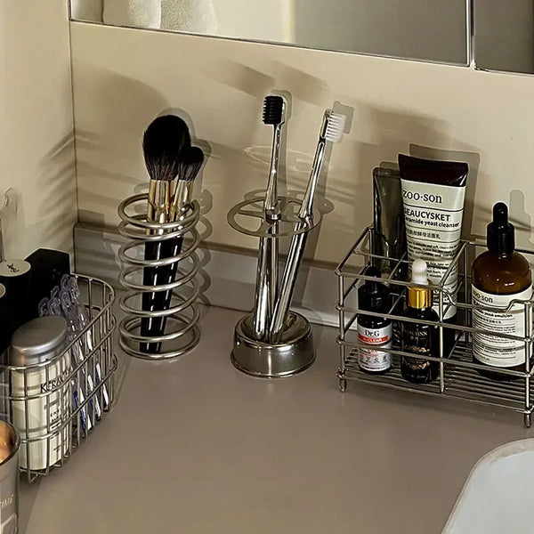 Stainless Steel Vintage Toothbrush Stand