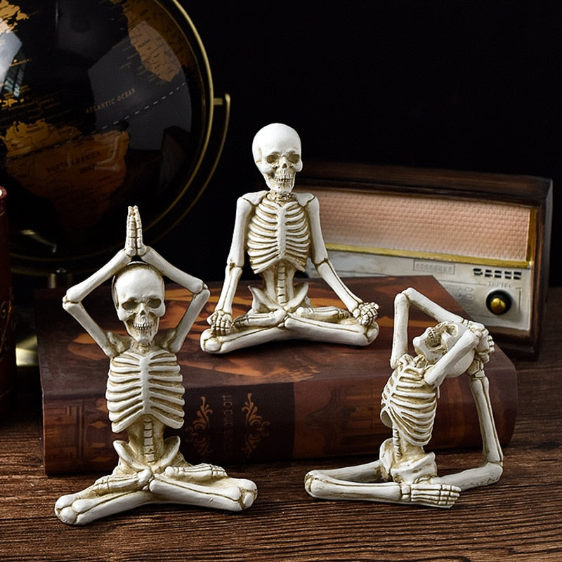 Yoga Skeleton Figurine Sculpture