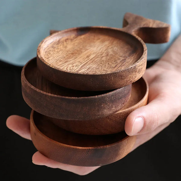 Japanisches hölzernes Fischgewürz-Snacktablett-Untersetzer