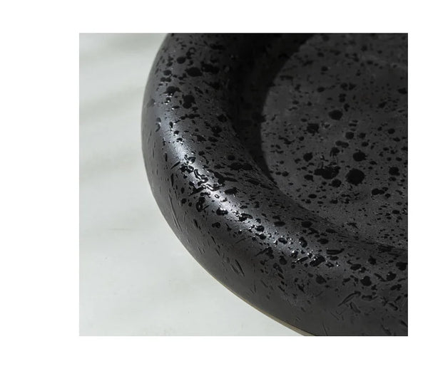 Atelier Oro Black Textured Ceramic Dinner Plate