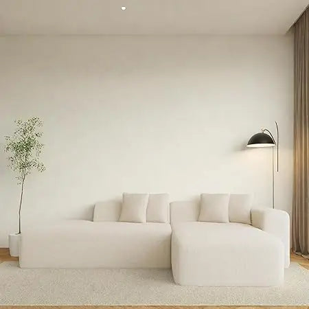 Melloa Cucio L-Shape Modular Compressed Cloud Sectional Sofa