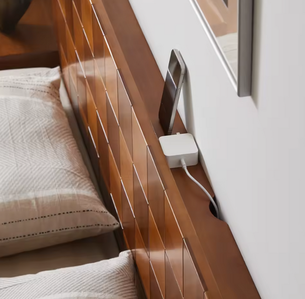 Mingdian Vintage Solid Oak Wood Slatted Bed Frame