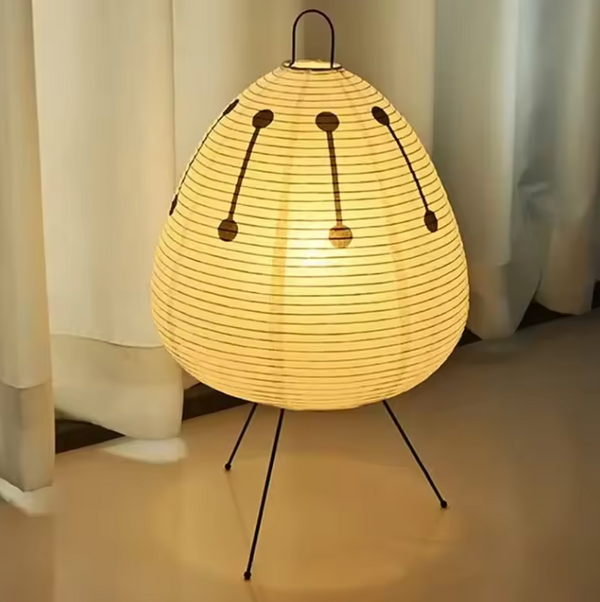 Japanische Laternenlampe aus Reispapier im Wabi-Sabi-Stil