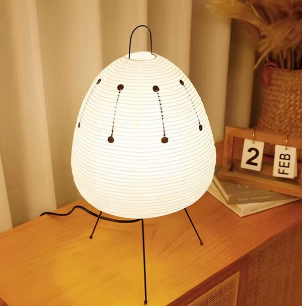 Japanische Laternenlampe aus Reispapier im Wabi-Sabi-Stil